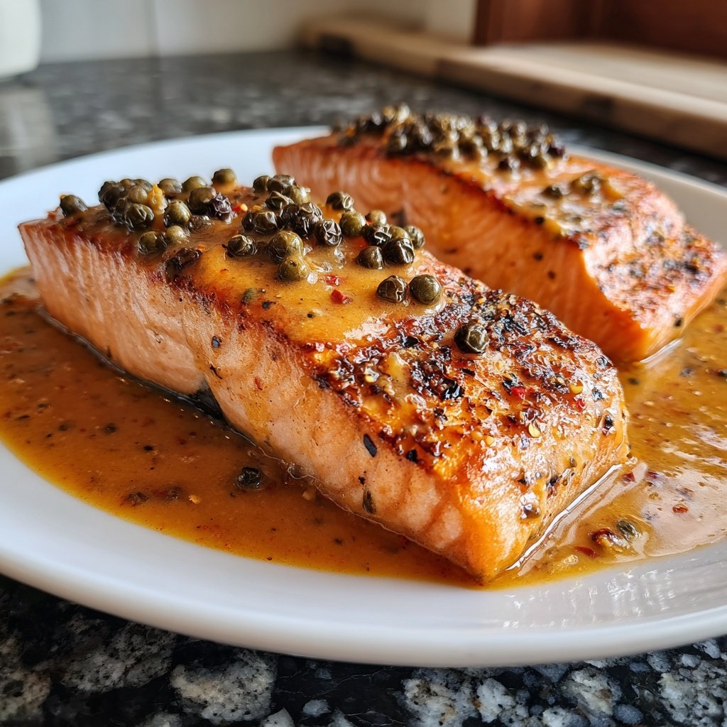 Lachs mit rosa Pfeffersauce