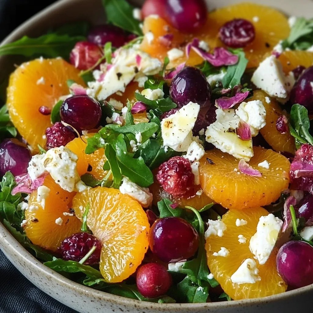 Wintersalat mit Mandarinen, Granatapfel und Feta