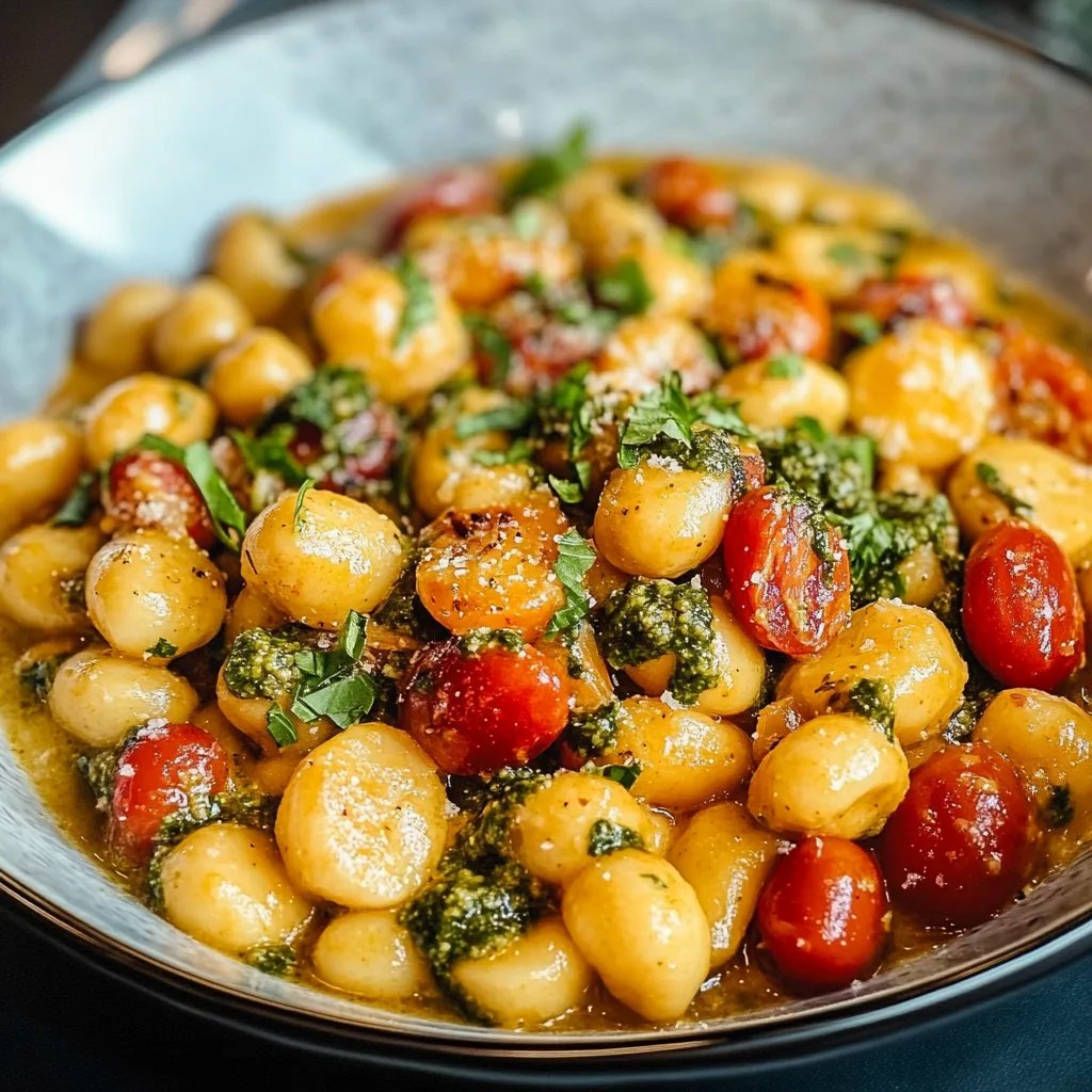 Gnocchi Pfanne mit Brokkoli und Tomaten in Pestorahm