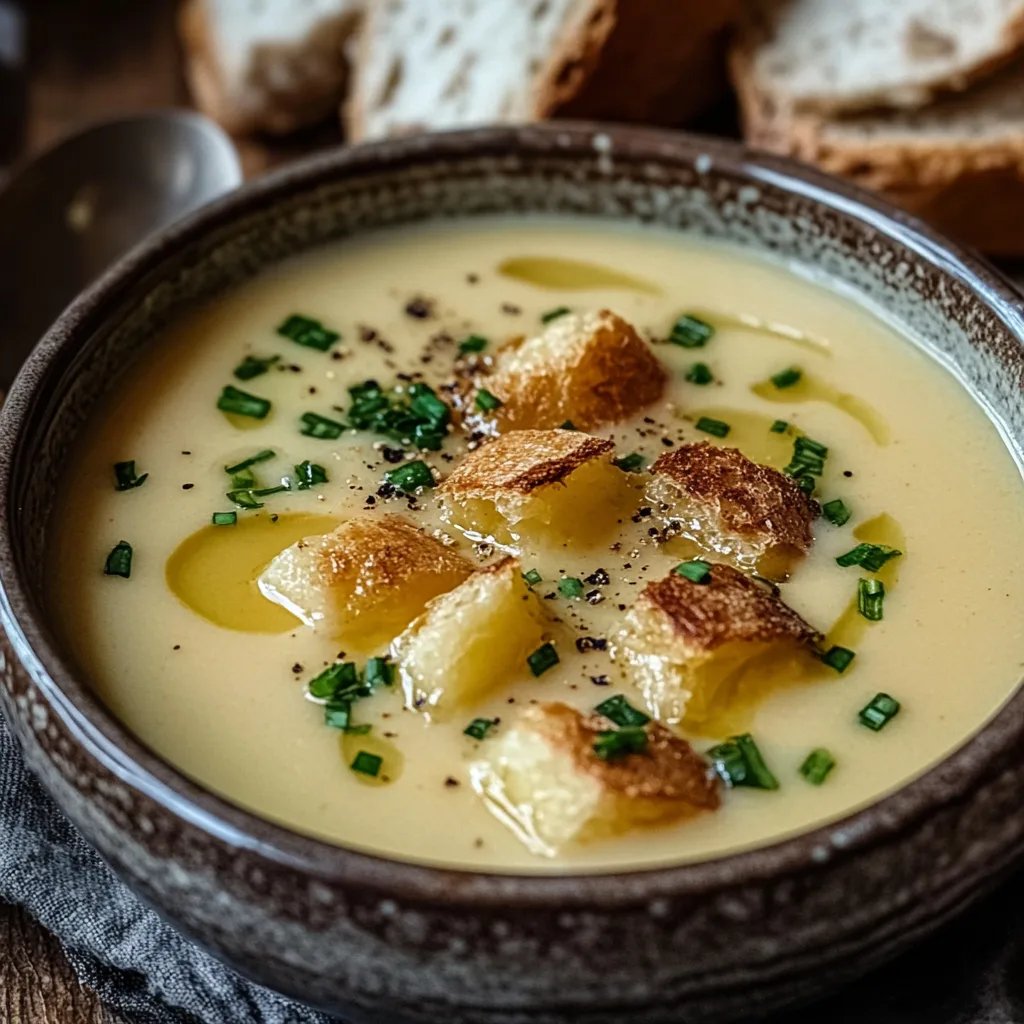 Kartoffelsuppe im Brottopf