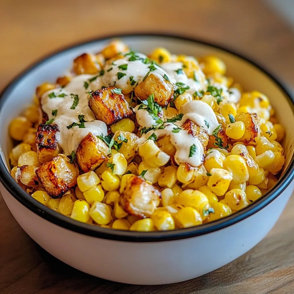 Street Corn Hähnchen Reis Bowl