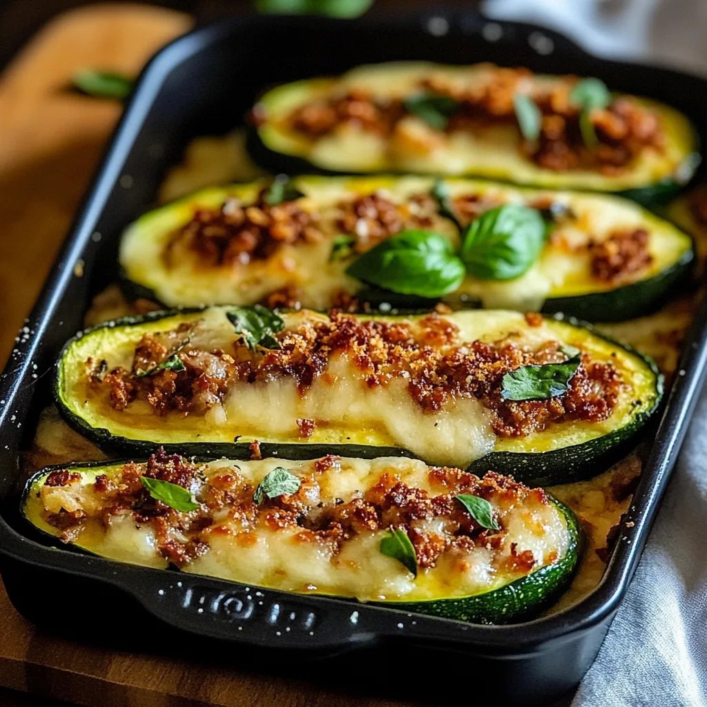 Gefüllte Zucchini mit Hackfleisch