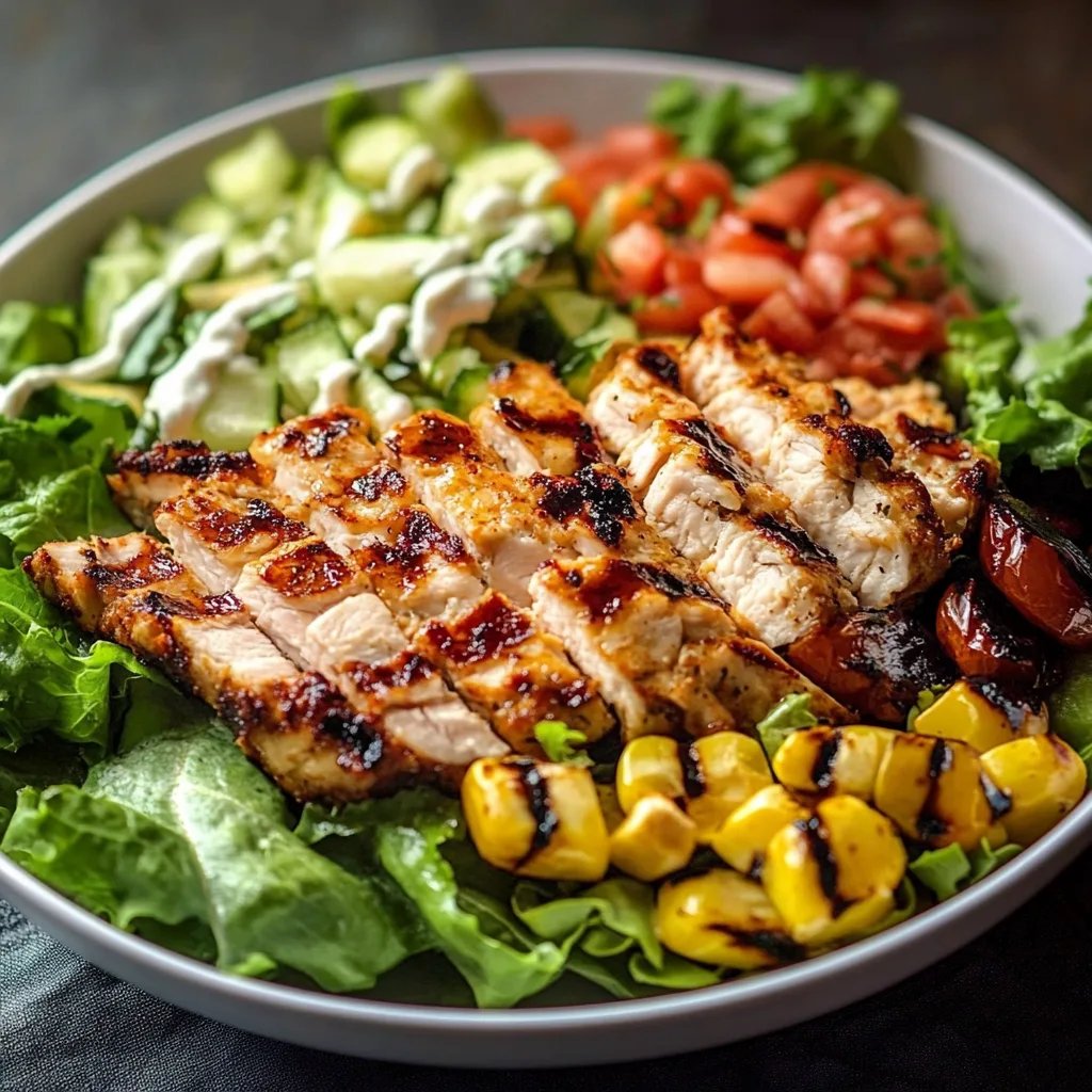 Köstlicher BBQ Hähnchen Salat