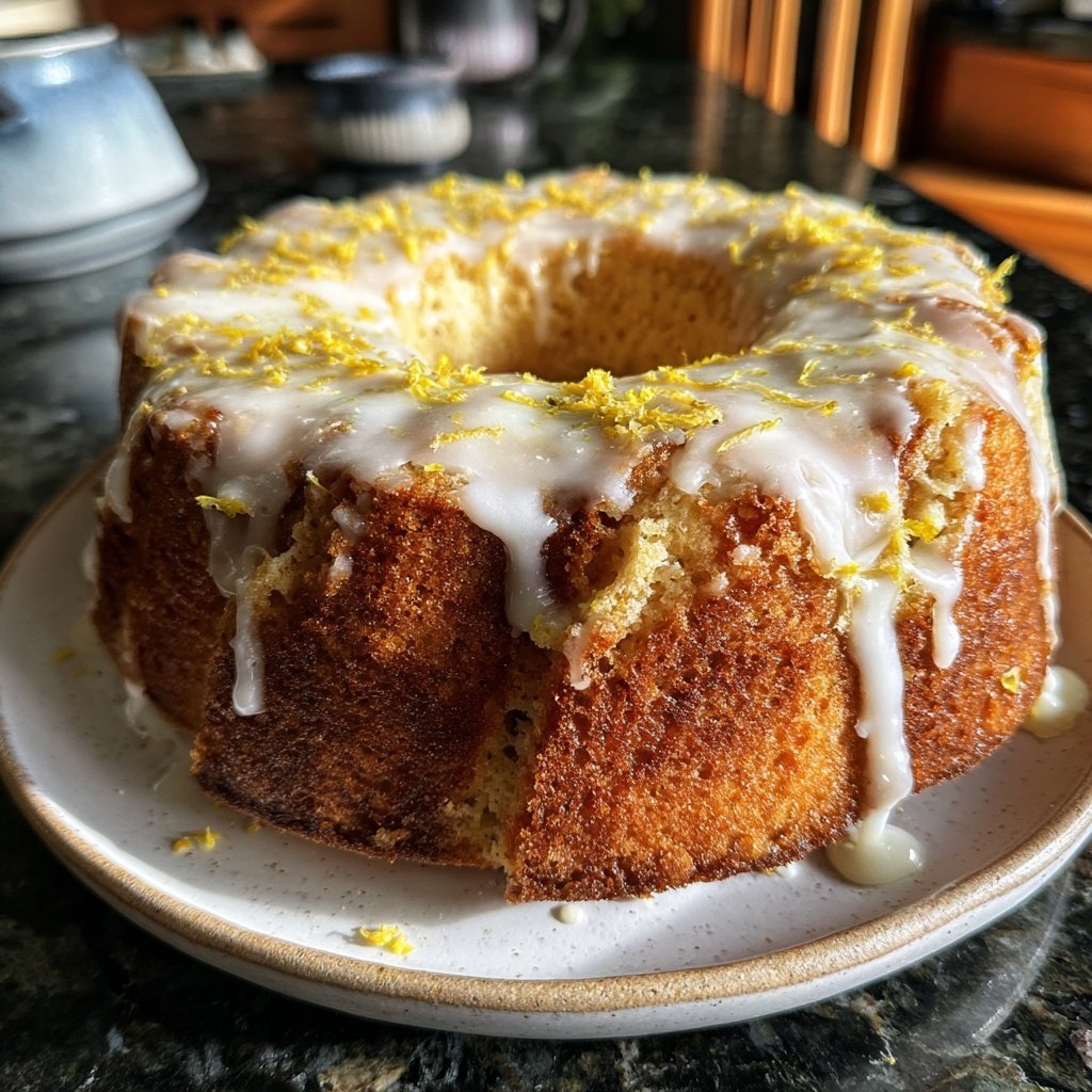 Zitronenkuchen mit Quarkglasur