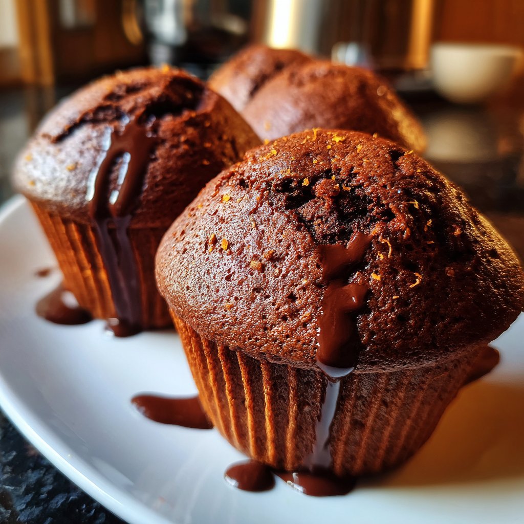 Muffins mit Kakao und Orange