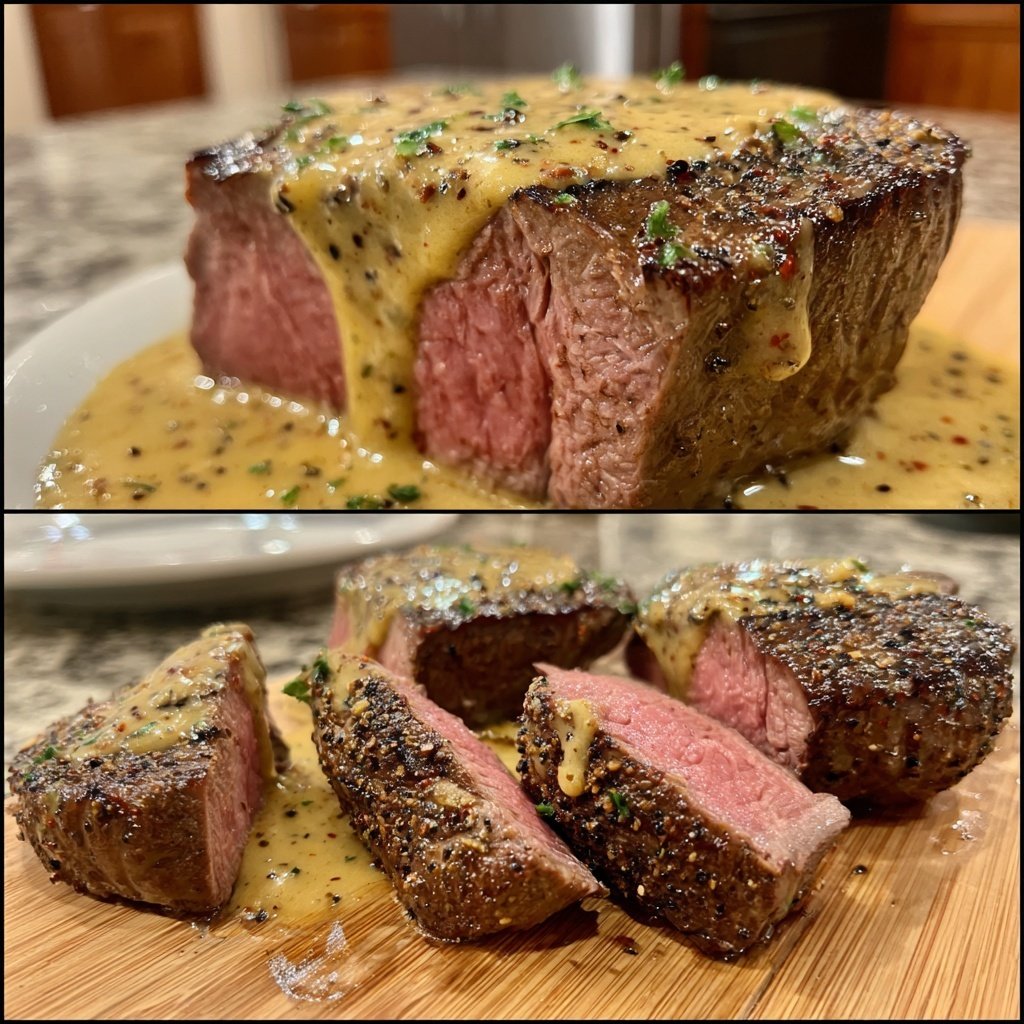 Rinderfilet mit Pfefferrahm