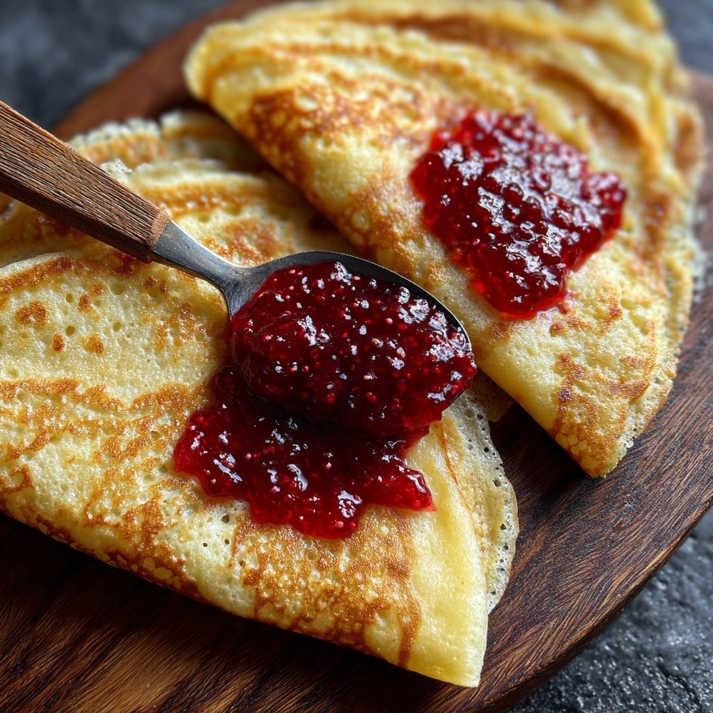 Pfannkuchen mit Marmelade